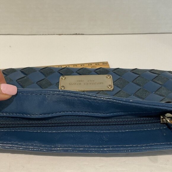 VTG Michael Kors Woven Clutch Shoulder Crossbody Bag Convertible Suede Leather - Picture 6 of 12